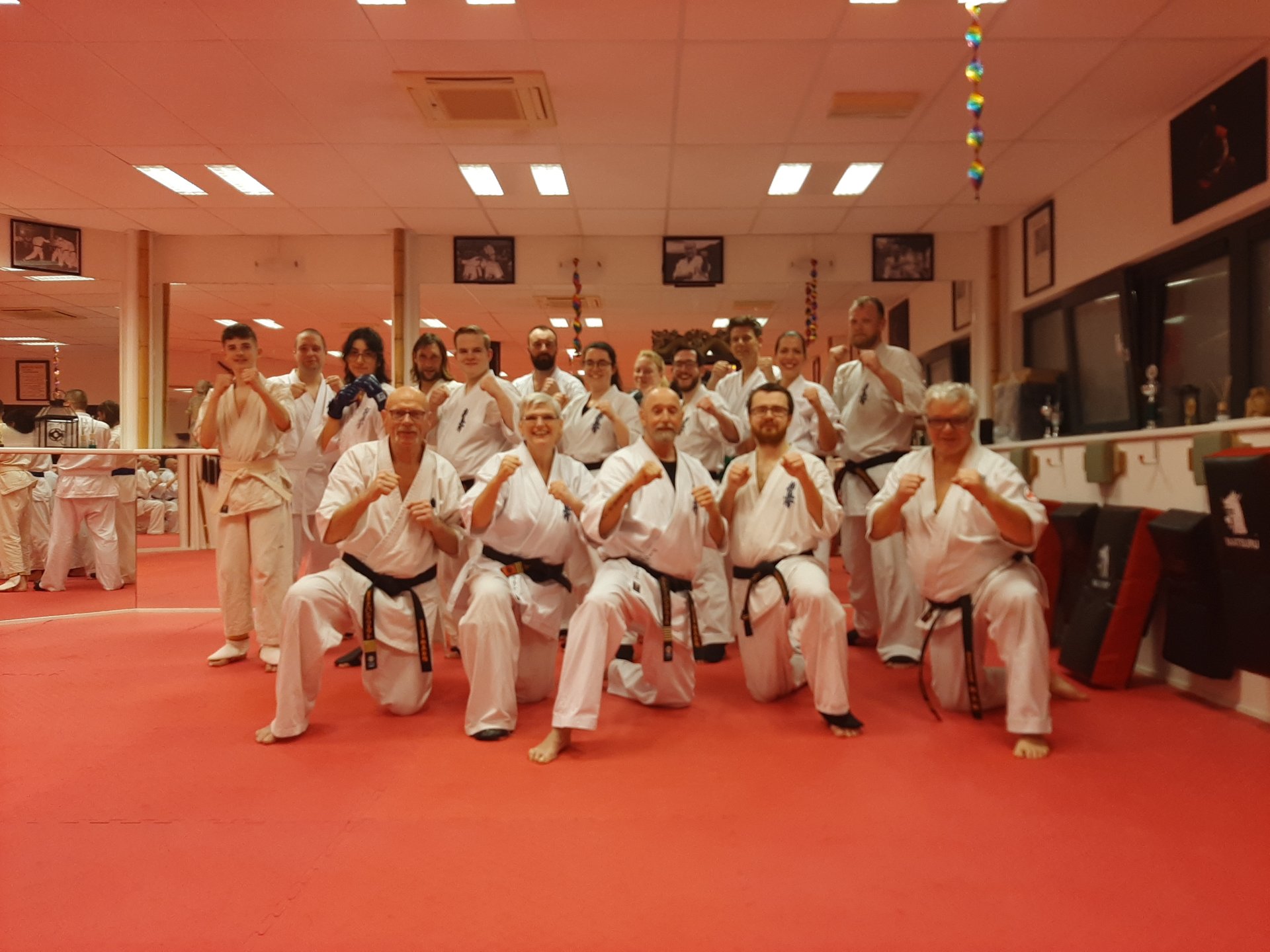 mensen die in karate houding zitten